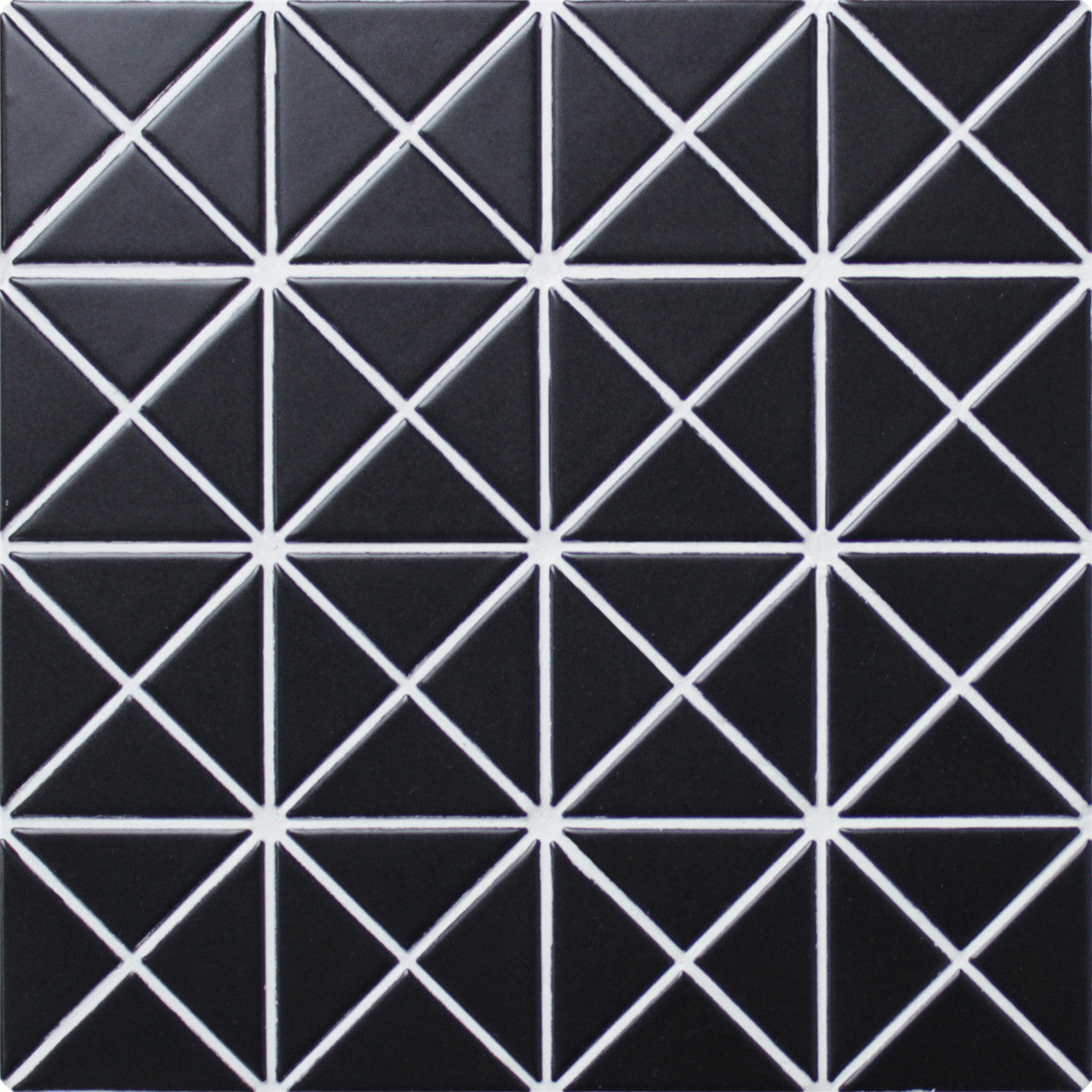 ANT Tile - 2″ Pure Color Pattern Triangular Matte Black Porcelain Mosaic Tile