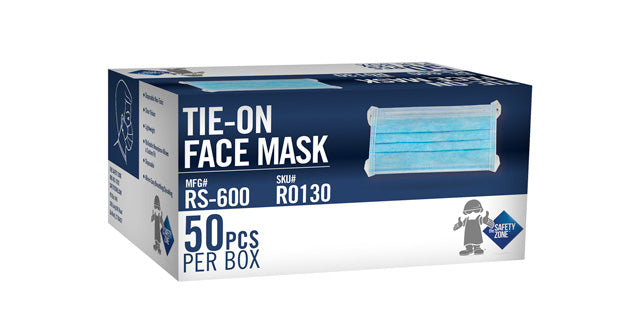 Pleated Tie On Procedural Blue Mask RS 600 - (Price Per Box)